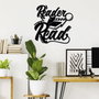 Wallity Reader Gonna Read Escultura de pared de metal Negra